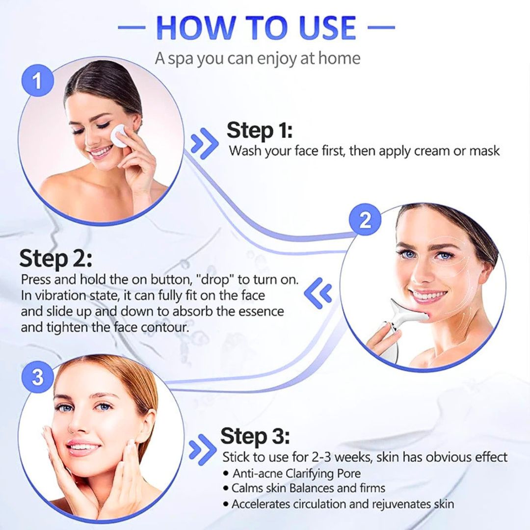 7 Color LED Neck & Face Beauty Device - EMS Massage & Skin Beauty Instrument Essencify