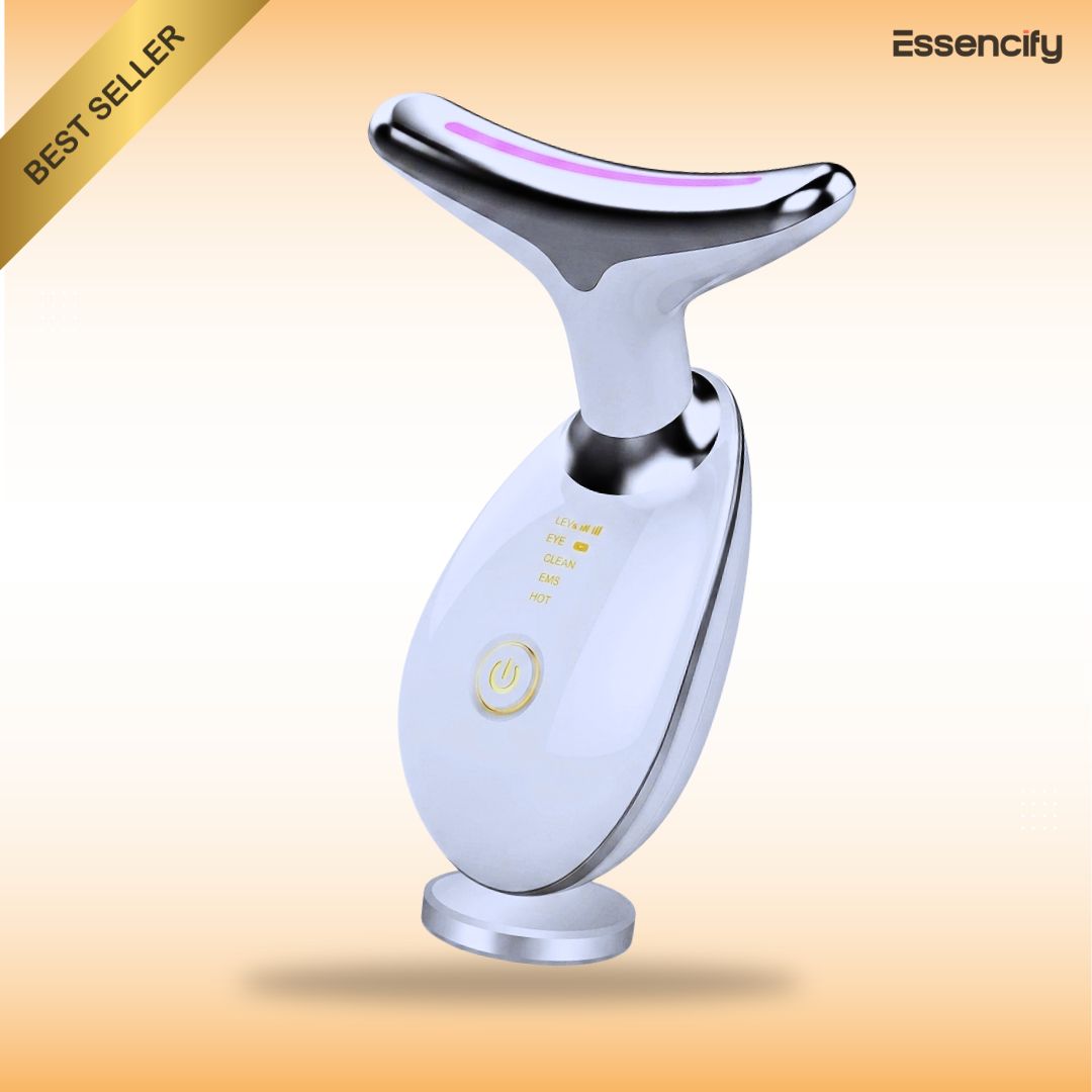 7 Color LED Neck & Face Beauty Device - EMS Massage & Skin Beauty Instrument Essencify