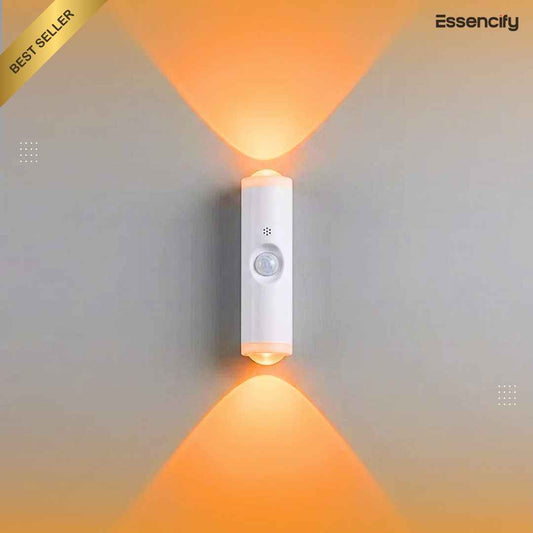 Motion Sensor Night Light - 7-Color Double Head Magnetic Wall Lamp Essencify