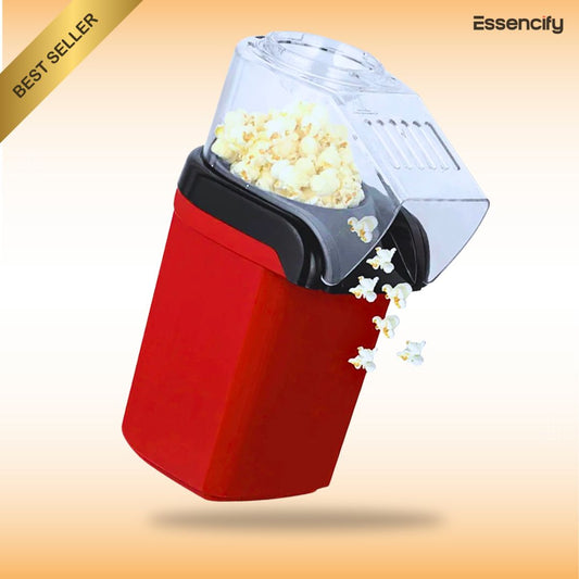 Electric Popcorn Maker 1200W - Oil Free Healthy Popcorn in 3 Minutes Essencify