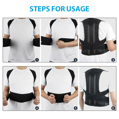 Posture Corrector Belt - Adjustable Back Support for Men & Women Essencify