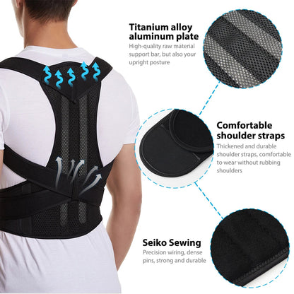 Posture Corrector Belt - Adjustable Back Support for Men & Women Essencify