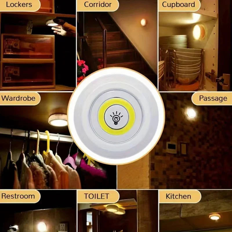 Set of 3 Wireless LED Under Cabinet Light | Dimmable with Remote Control Essencify