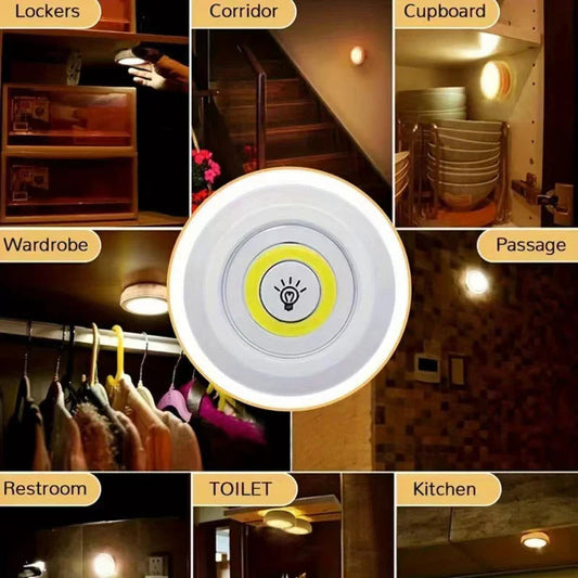 Set of 3 Wireless LED Under Cabinet Light | Dimmable with Remote Control Essencify