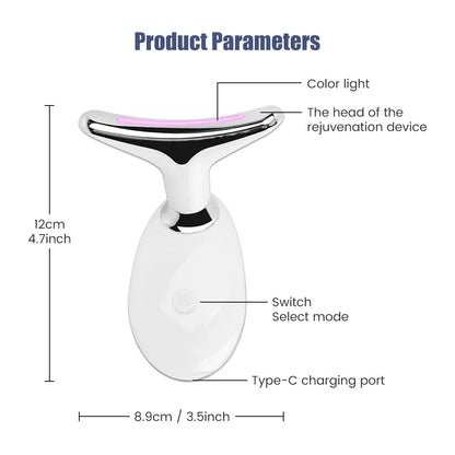 7 Color LED Neck & Face Beauty Device - EMS Massage & Skin Beauty Instrument Essencify