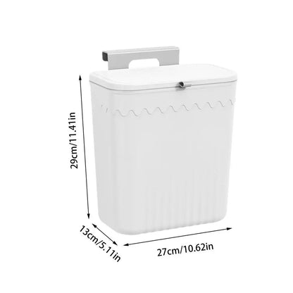 Hanging Trash Can For Kitchen Cabinet Door Wall Mounted Bathroom Wastebasket Toilet Trash Bin with Lid Garbage bag Essencify