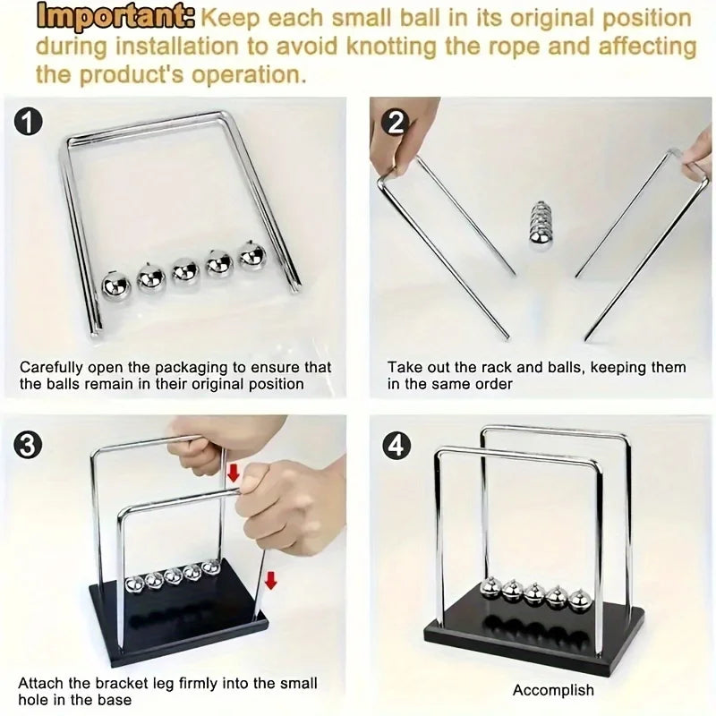 Classic Sealive Newtons Cradle Large Heavy Duty Steel Balls Essencify