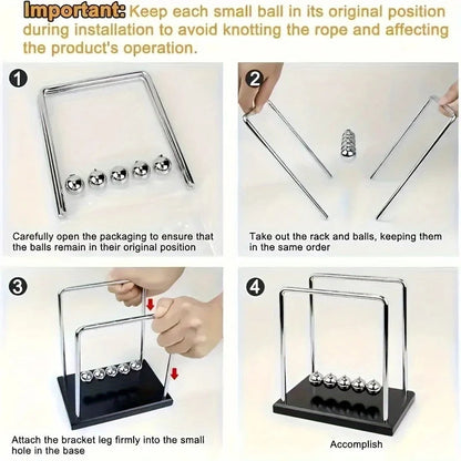 Classic Sealive Newtons Cradle Large Heavy Duty Steel Balls Essencify
