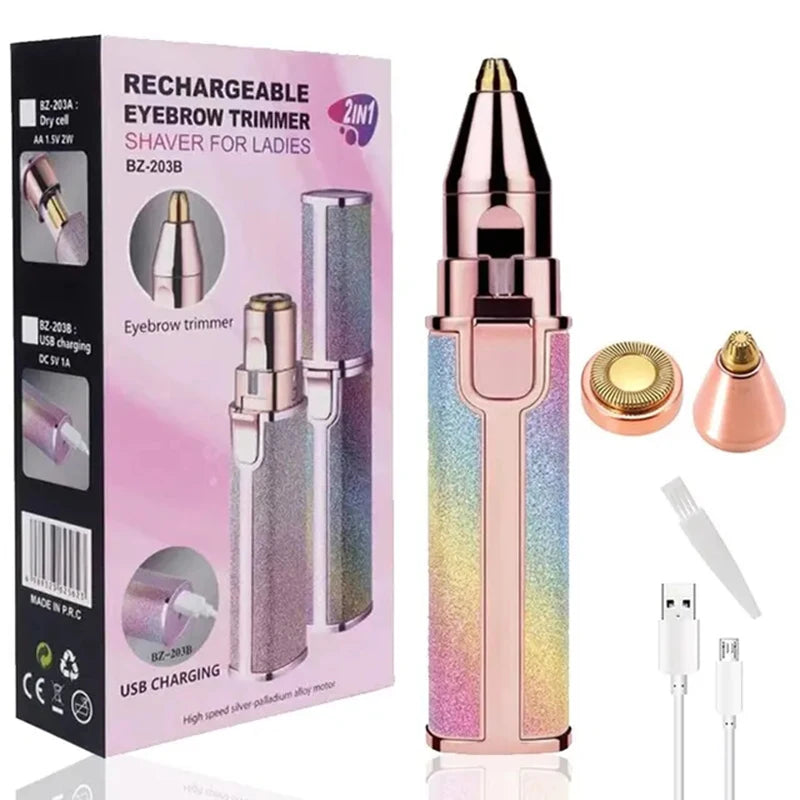 2‑in‑1 Electric Eyebrow Trimmer & Facial Hair Remover for Women Essencify