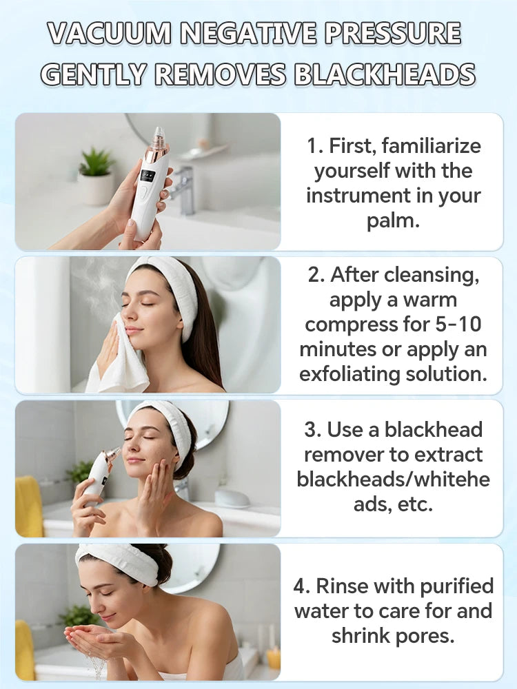 5in1 Rechargeable Blackhead Remover and Vacuum Suction Acne Pore Cleaner Essencify