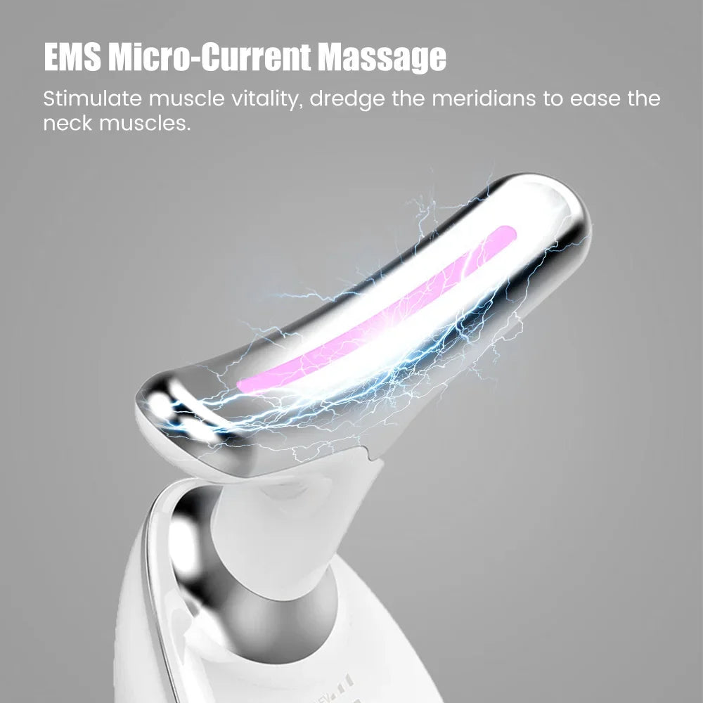 7 Color LED Neck & Face Beauty Device - EMS Massage & Skin Beauty Instrument Essencify