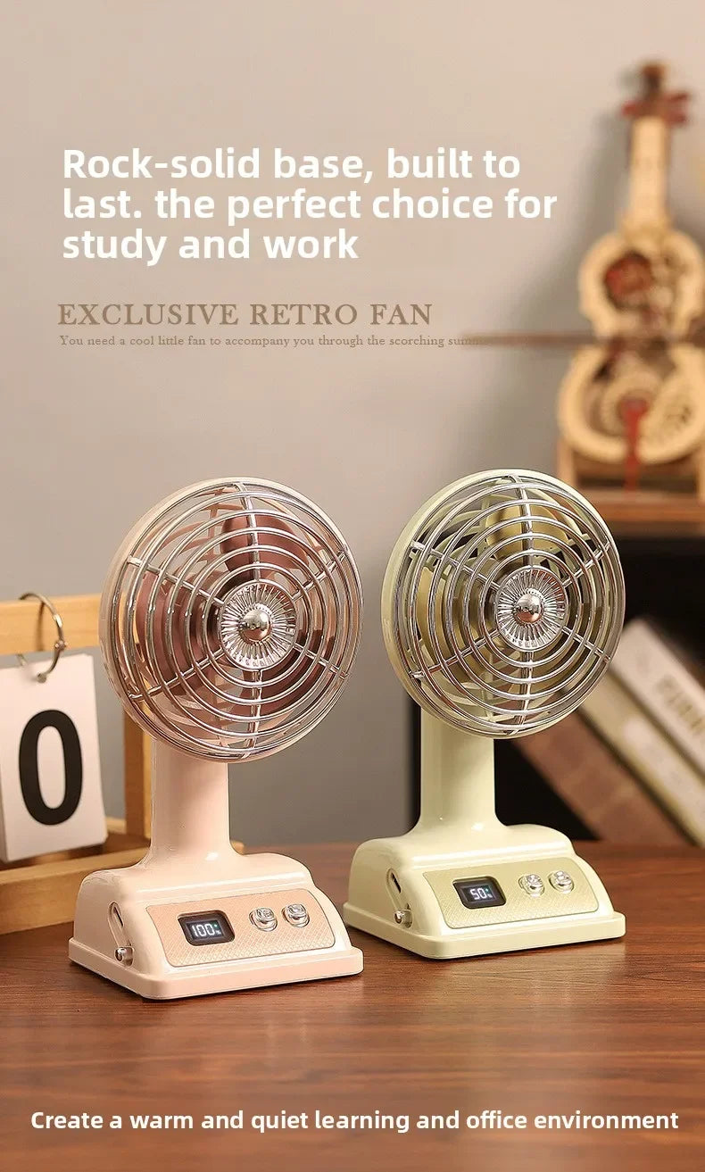 Vintage Style Portable Fan | Adjustable Quiet Cooling Fan for Home & Office Essencify