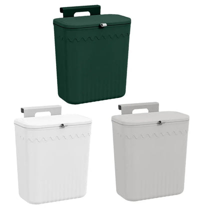 Hanging Trash Can For Kitchen Cabinet Door Wall Mounted Bathroom Wastebasket Toilet Trash Bin with Lid Garbage bag Essencify