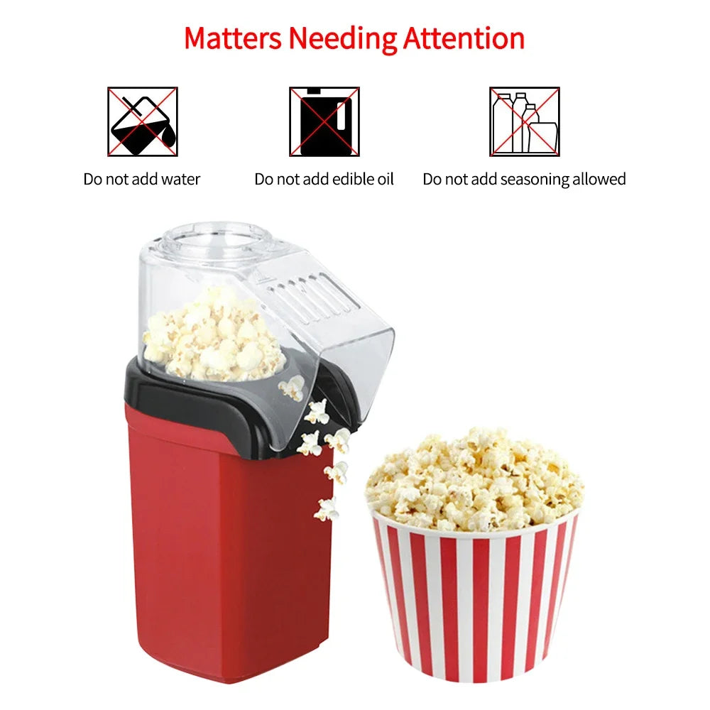 Electric Popcorn Maker 1200W - Oil Free Healthy Popcorn in 3 Minutes Essencify
