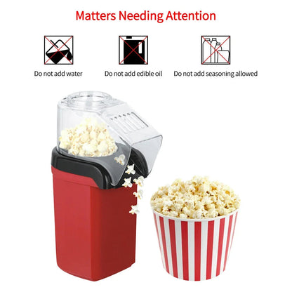 Electric Popcorn Maker 1200W - Oil Free Healthy Popcorn in 3 Minutes Essencify