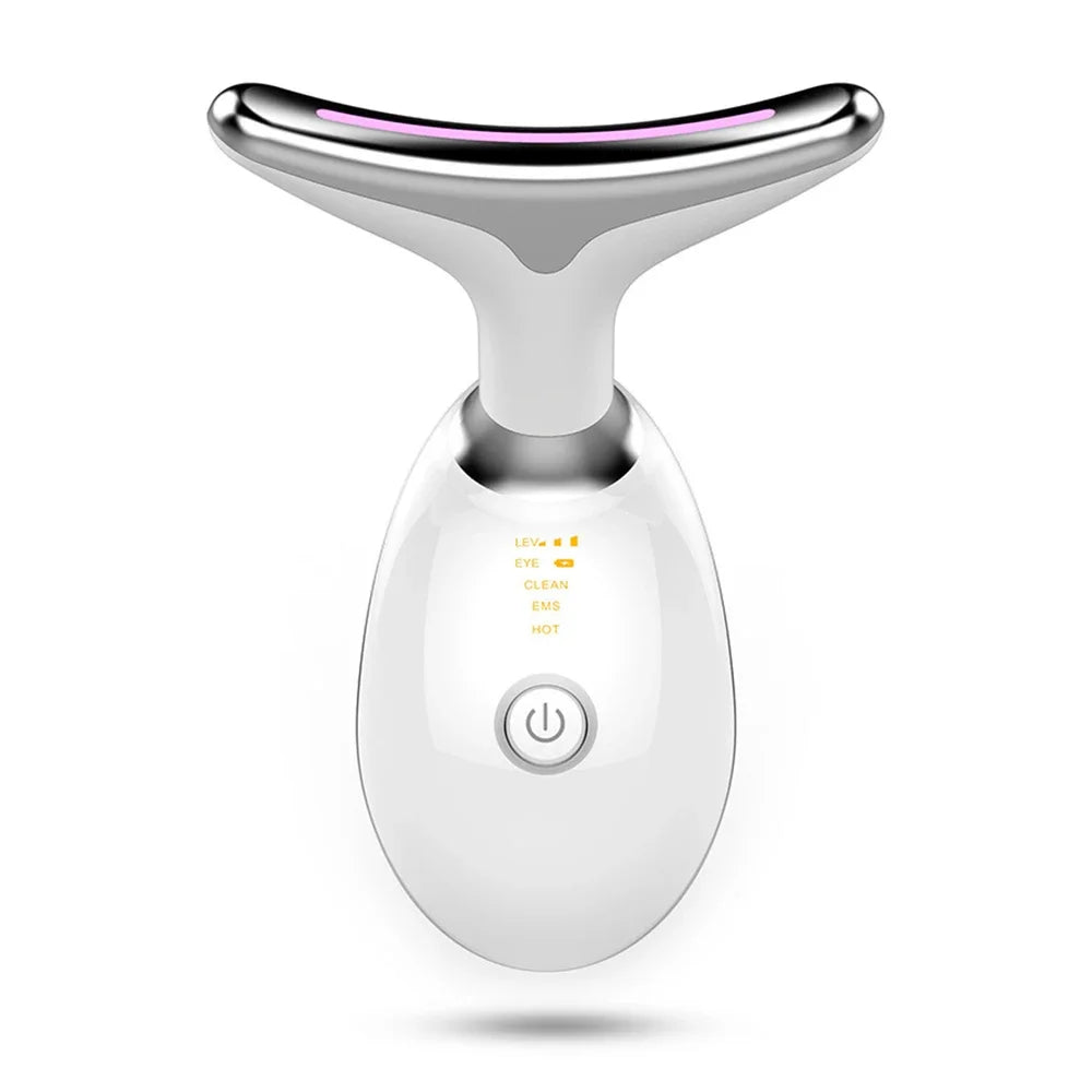 7 Color LED Neck & Face Beauty Device - EMS Massage & Skin Beauty Instrument Essencify