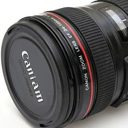 Camera Lens Coffee Mug 400ml - Stainless Steel with Leak Proof Lid Essencify