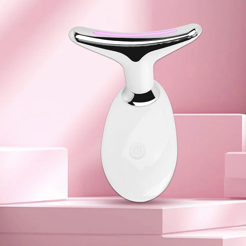 7 Color LED Neck & Face Beauty Device - EMS Massage & Skin Beauty Instrument Essencify