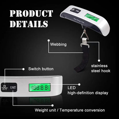 Portable Digital Luggage Scale 50KG with LCD Display Essencify