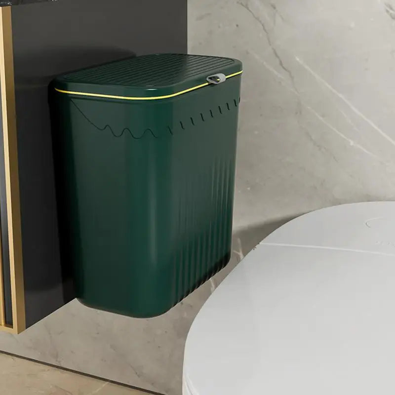 Hanging Trash Can For Kitchen Cabinet Door Wall Mounted Bathroom Wastebasket Toilet Trash Bin with Lid Garbage bag Essencify