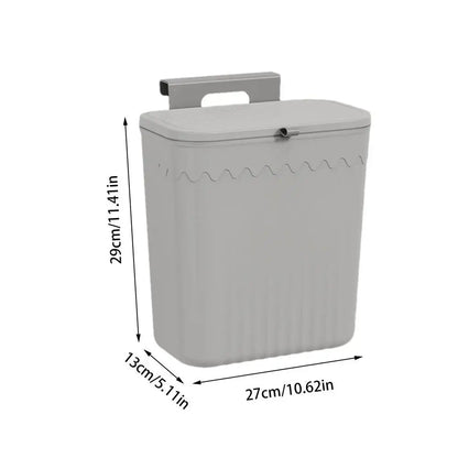 Hanging Trash Can For Kitchen Cabinet Door Wall Mounted Bathroom Wastebasket Toilet Trash Bin with Lid Garbage bag Essencify