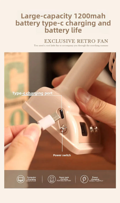 Vintage Style Portable Fan | Adjustable Quiet Cooling Fan for Home & Office Essencify