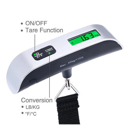 Portable Digital Luggage Scale 50KG with LCD Display Essencify