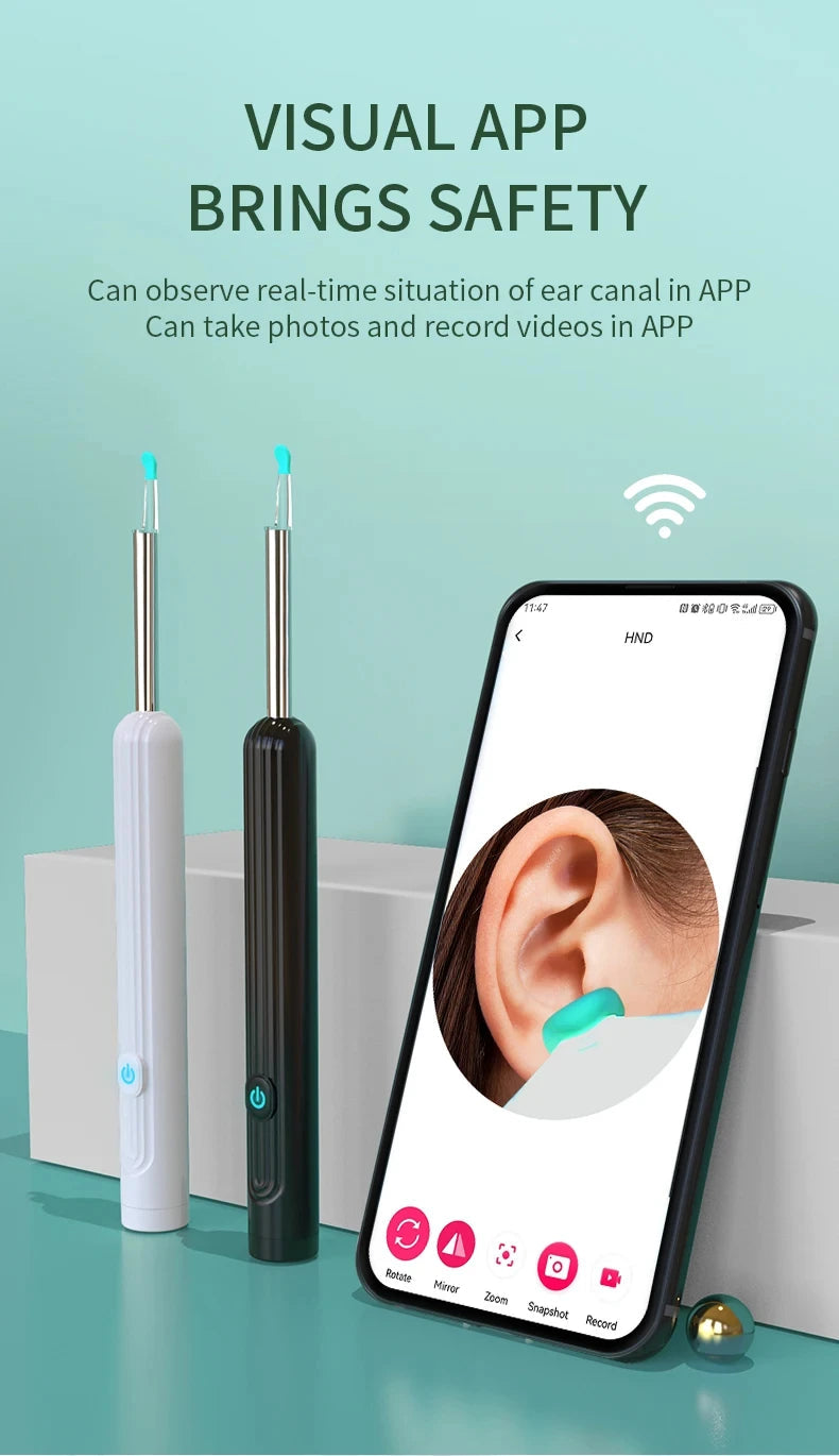 Smart Visual Ear Cleaner with Camera - 1080P HD Otoscope Wax Remover Essencify