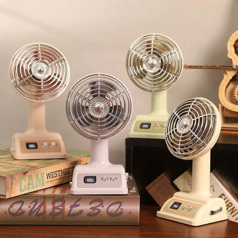 Vintage Style Portable Fan | Adjustable Quiet Cooling Fan for Home & Office Essencify