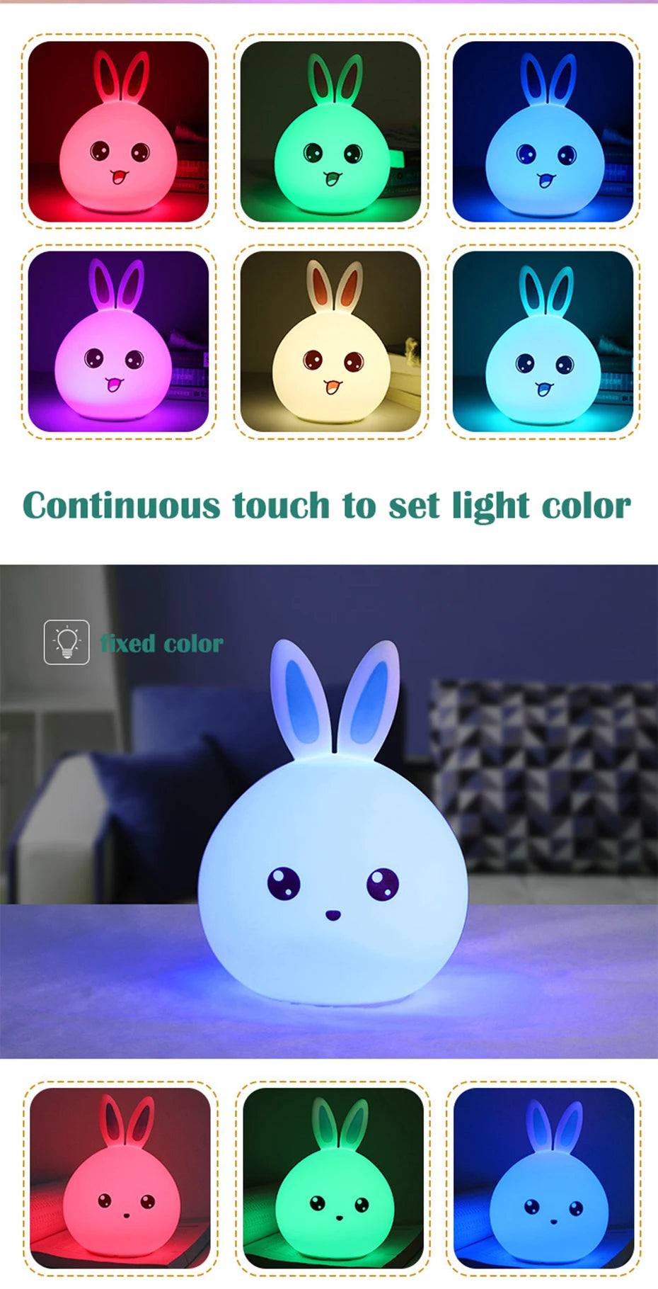 Night Light Cute Bunny Essencify