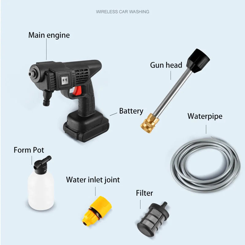 Powerful Cordless Pressure Washer Gun Essencify