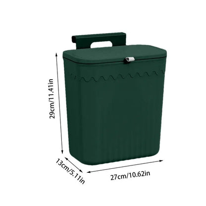 Hanging Trash Can For Kitchen Cabinet Door Wall Mounted Bathroom Wastebasket Toilet Trash Bin with Lid Garbage bag Essencify