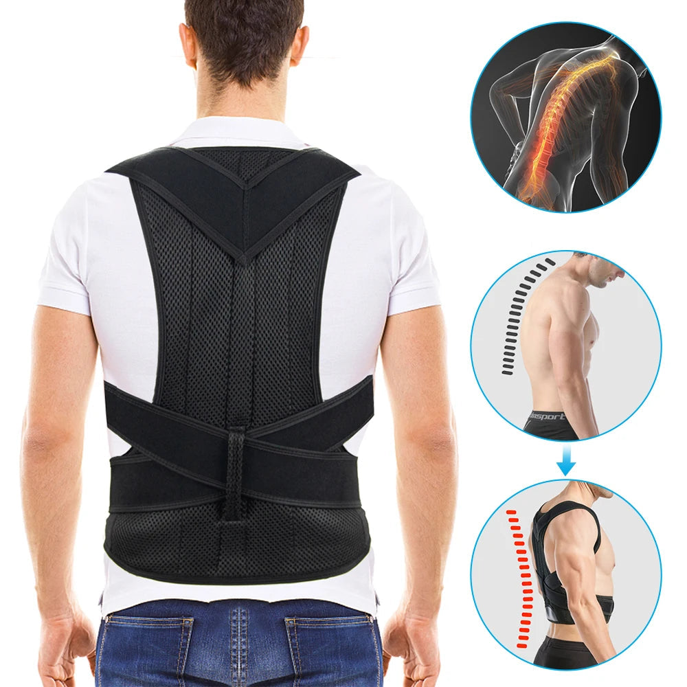 Posture Corrector Belt - Adjustable Back Support for Men & Women Essencify