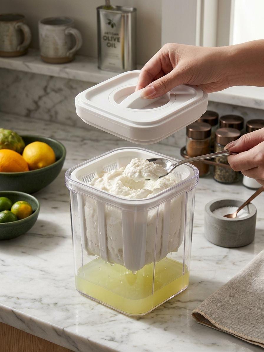 Greek Yogurt Maker - Homemade Thick Yogurt Filter with Fine Mesh | Whey Separator Essencify