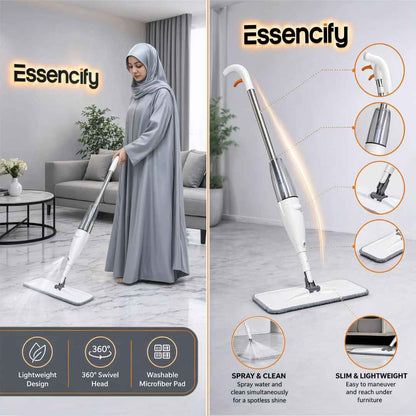 Effortless Shine Spray Mop | Cleaning Mop with Built-In Spray Essencify